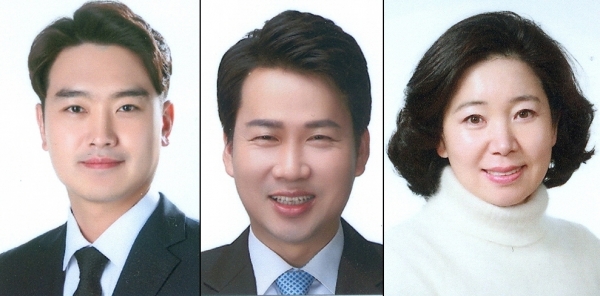 진주시의회 정재욱 의원(좌), 윤성관 의원(중간), 정인후 의원(우)