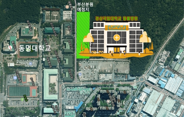 경상국립대학교 동물병원 부산분원 건립 예정지.