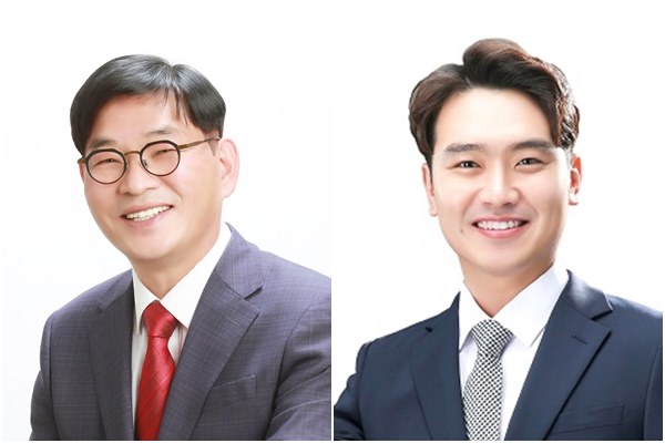 정수만(거제1·국민의힘, 왼쪽), 정재욱(진주 1, 국민의힘) 도의원