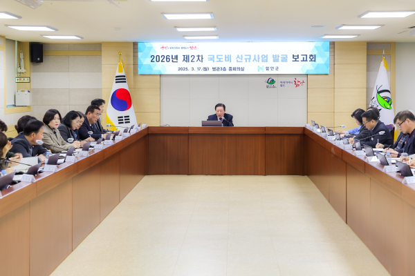 함안군은 17일 군청 별관 3층 회의실에서 2026년 국·도비 신규사업 2차 발굴 보고회를 개최하고, 지역의 성장 동력이 될 전략사업의 국・도비 확보 방안을 논의했다.