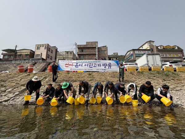 하동군은 지난 25일 화개장터 인근 화개천에 회귀성 어종인 어린 은어와 연어를 방류했다고 27일 밝혔다.